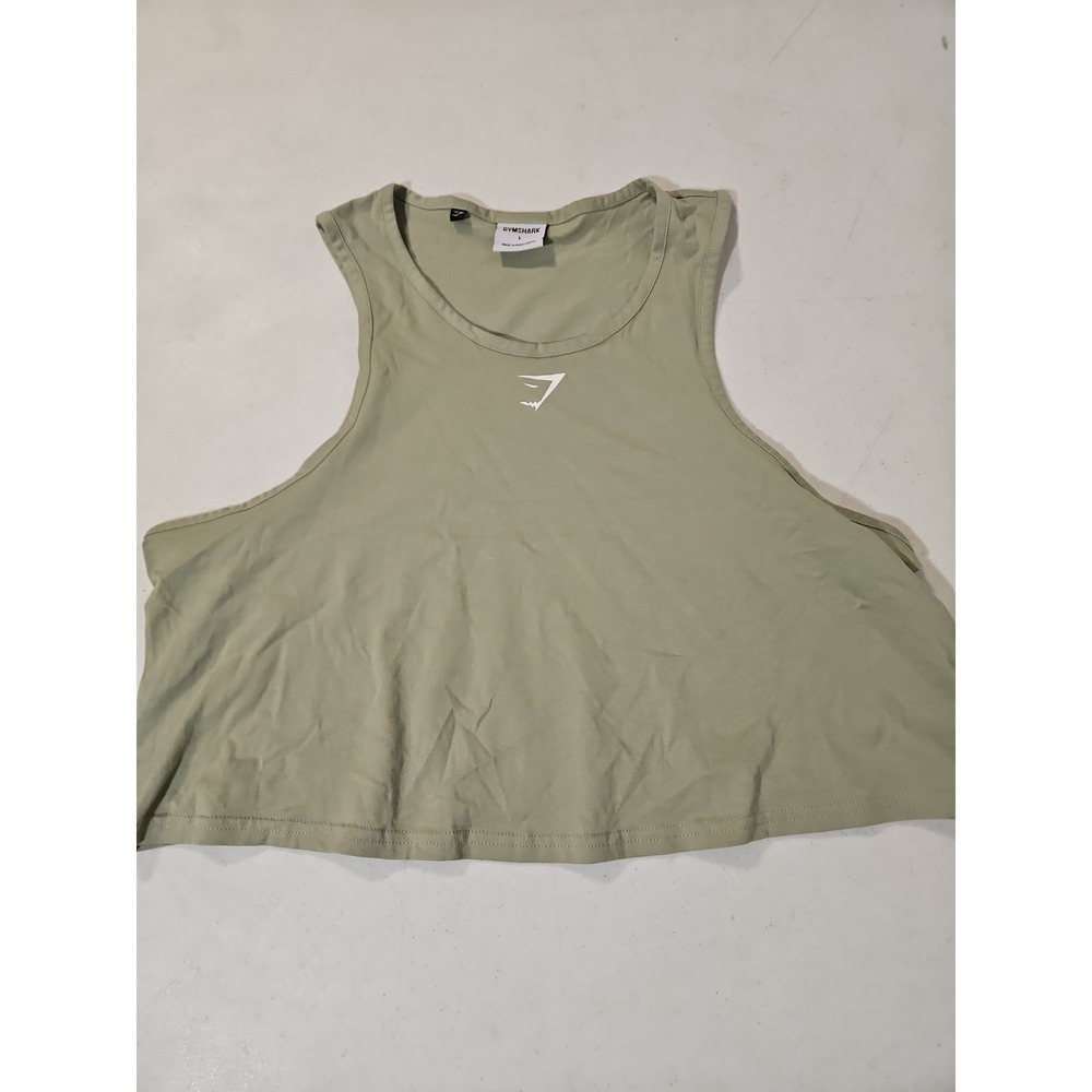Gymshark Training Crop Tank Top Sage Green‎ Womens Large (1804